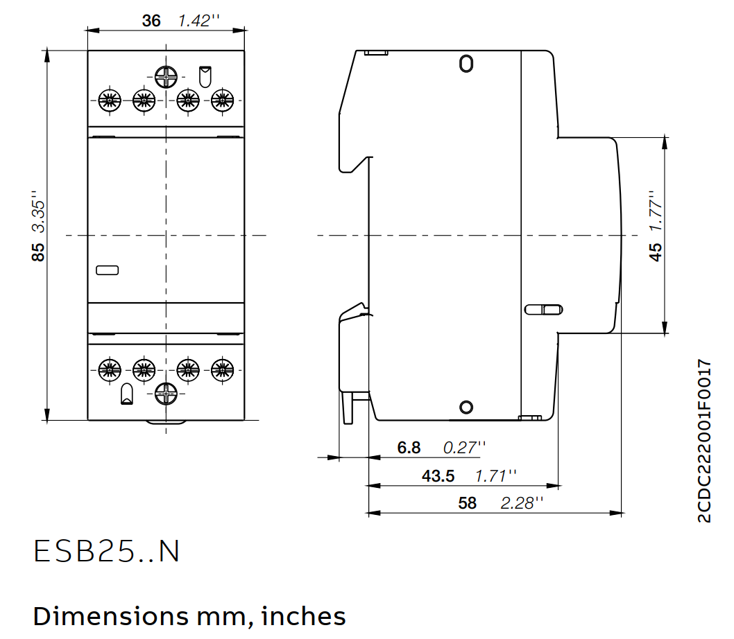 Công tắc tơ 230-240V AC/DC – EN25-40N-06